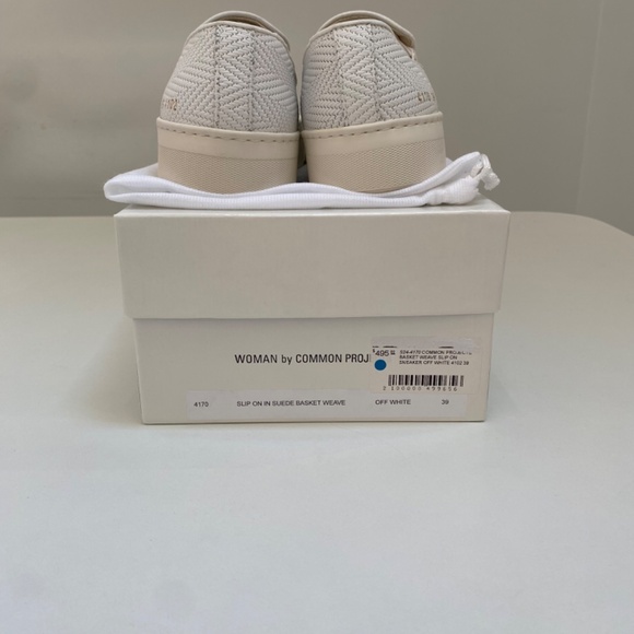 Common Projects Slip-On Sneaker Suede Basket Weave in Off White sz 39 New in Box - Picture 7 of 9
